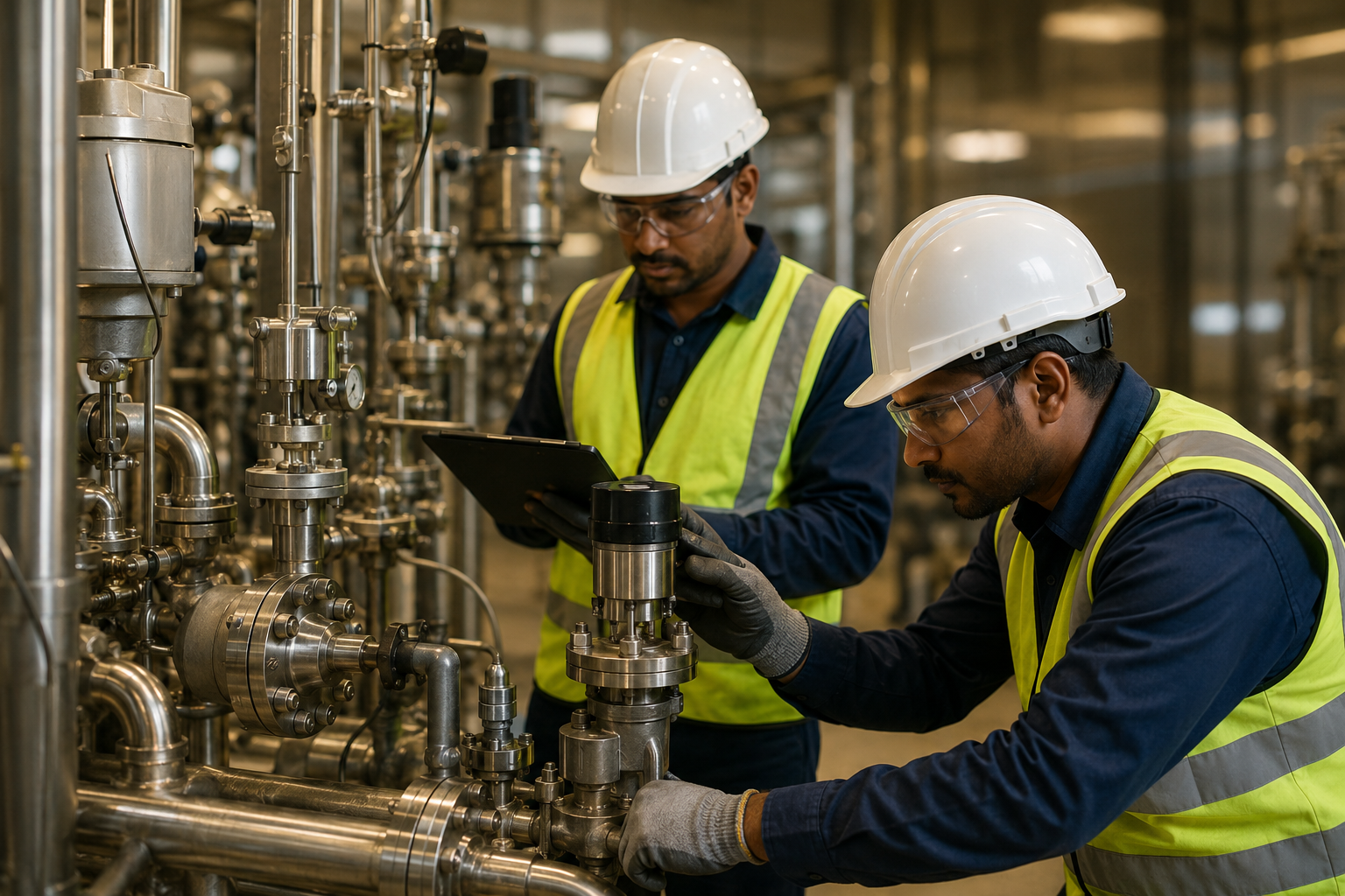 ecc group Ingenieure in einer Prozessanlage